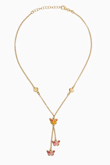 Little Princess Butterfly Lariat Necklace in 18kt Gold-plated Sterling Silver