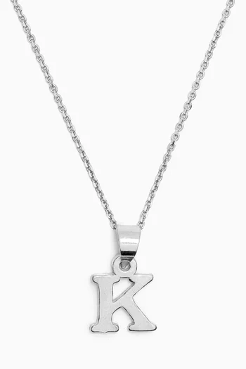 Initials 'K' Necklace in Sterling Silver
