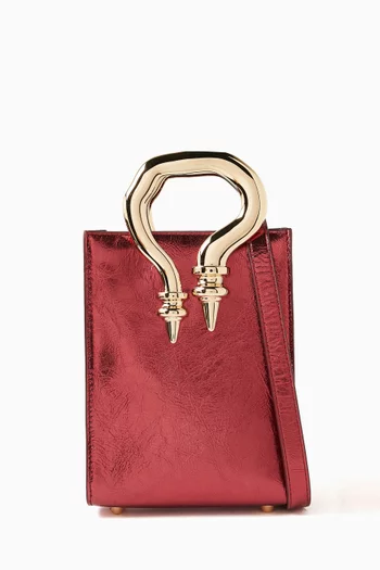 Mini Shopper Bag in Metallic Leather