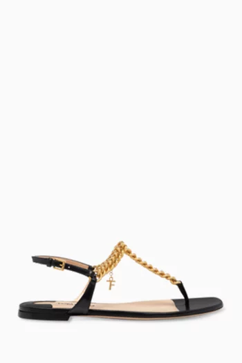 Zenith Flat Sandals in Leather