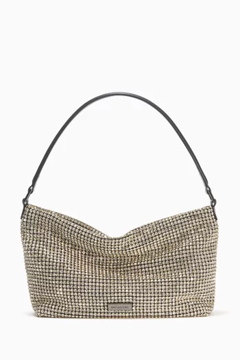 Small Diamante Hobo Bag in Chainmail