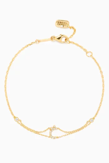 Arabic Letter 'K' خ Diamond Bracelet in 18kt Gold