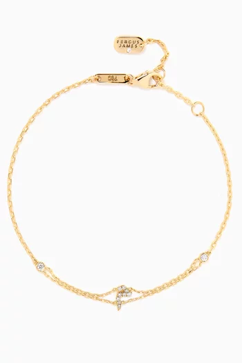 Arabic Letter 'M'م Diamond Bracelet in 18kt Gold