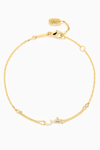 Arabic Letter Dhaad/D' ض 'Diamond Bracelet in 18kt Gold