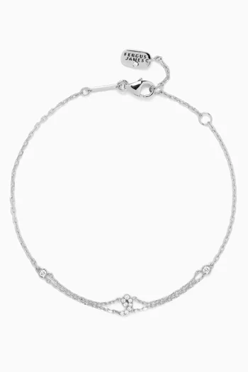 Arabic Letterو Diamond Bracelet in 18kt White Gold