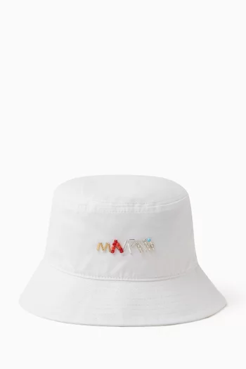 Embellished Bucket Hat in Cotton