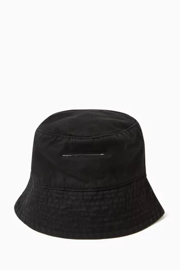 Logo Bucket Hat in Gabardine