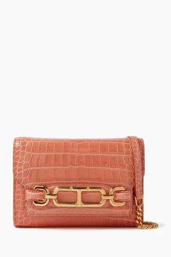 Mini Whitney Shoulder Bag in Printed-Croc Leather