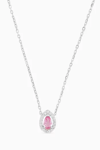 Framed Pear Sapphire and Diamond Pendant in 18kt White Gold