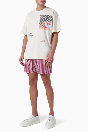 Stan Striped Swim Shorts in Seersucker