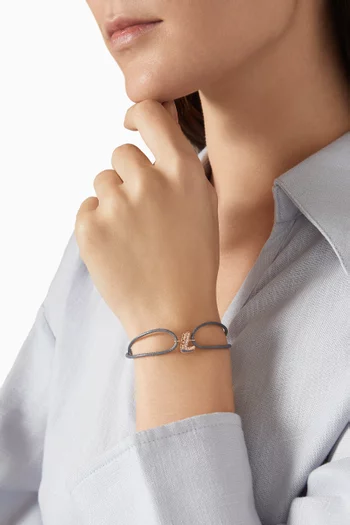 Retro Diamond Initial 'L' Bracelet in 18kt Rose Gold