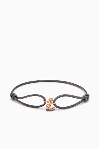 Retro Diamond Initial 'L' Bracelet in 18kt Rose Gold