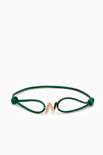 Retro Diamond Initial 'N' Bracelet in 18kt Rose Gold