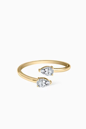Pear-shaped Diamond Twist Ring in 18kt Gold