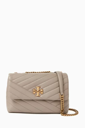 Small Kira Chevron Convertible Shoulder Bag in Leather