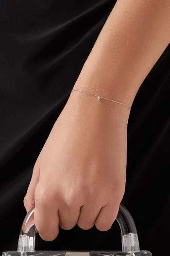 سوار داناي مزين بالماس ذهب أبيض عيار 18