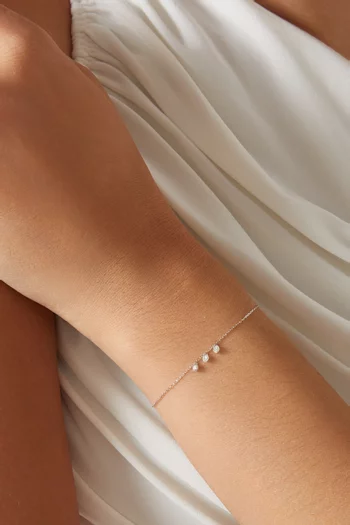 سوار داناي 3 مزين بالماس ذهب أبيض عيار 18
