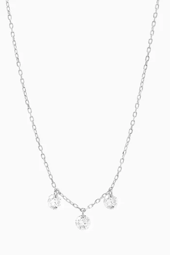 Danae 3 Diamond Necklace in 18kt White Gold