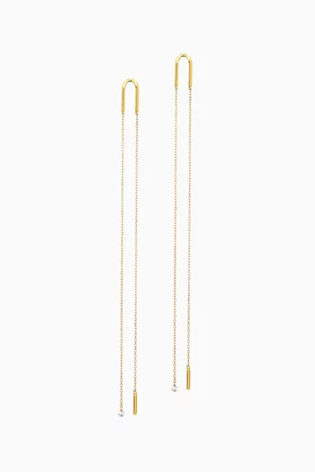 Danae Diamond Long Chain Single Earring in 18kt Gold