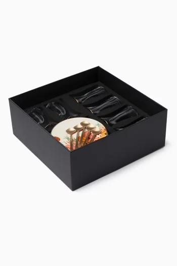 Palm Istikana Cups and Saucers, set of 6