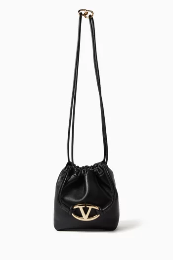 Valentino Garavani Mini VLOGO Pouf Bucket Bag in Leather