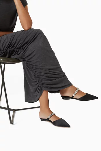 Layla Flat Pumps in Embellished Satin