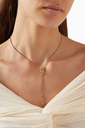 Stax Diamond Y Necklace in 18kt Gold
