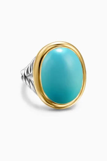 Albion® Turquoise Oval Ring in 18kt Gold & Sterling Silver