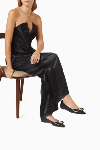New Vara Plate Ballet Flats in Leather