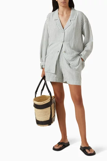 Zadie Striped Shirt in Linen-blend