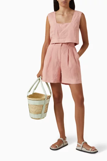 Caleb Crop Top in Linen