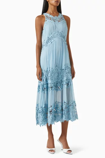 Bente Lace Midi Dress in Viscose