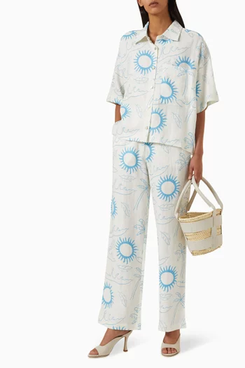 Kyle Printed Shirt in Linen