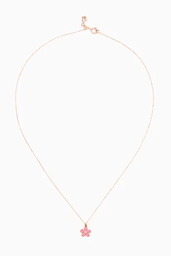 Ara Bambi Diamond Flower Necklace in 18kt Rose Gold