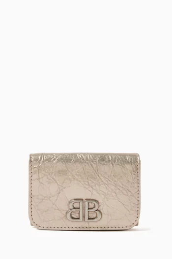 Mini Monaco Wallet in Metallic Lambskin