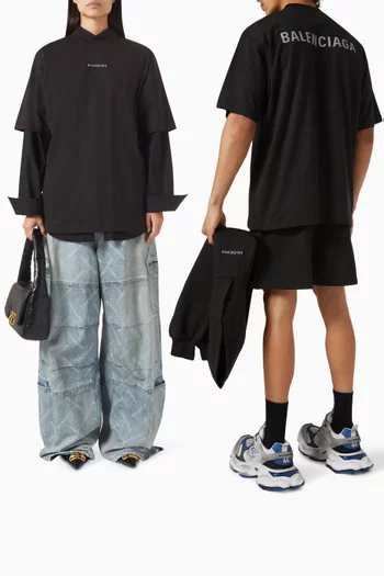 تي شيرت بشعار الماركة في الخلف جيرسيه قطن للجنسين