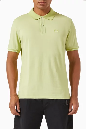 Tacting Logo Polo Shirt in Cotton-nylon Blend Piqué