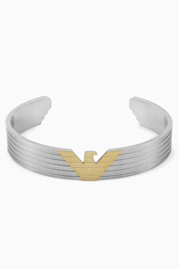 Eagle-logo Cuff Bracelet in Stainless Steel