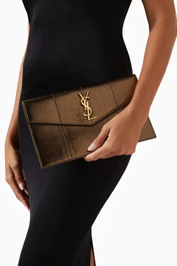 Uptown Pouch in Karung Snakeskin Leather