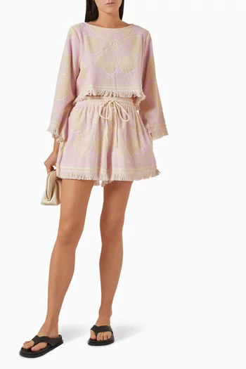 Fringe-trim Shorts in Cotton