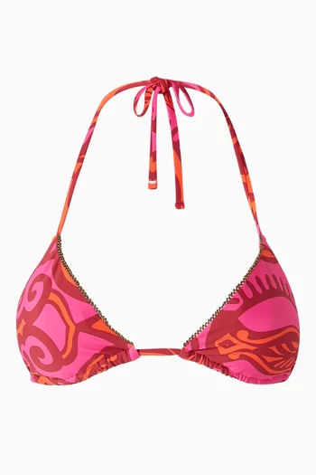 Florence Embroidered Triangle Bikini Top