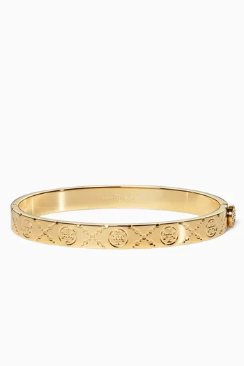 سوار بمفصلة وشعار حرف T ستانلس ستيل