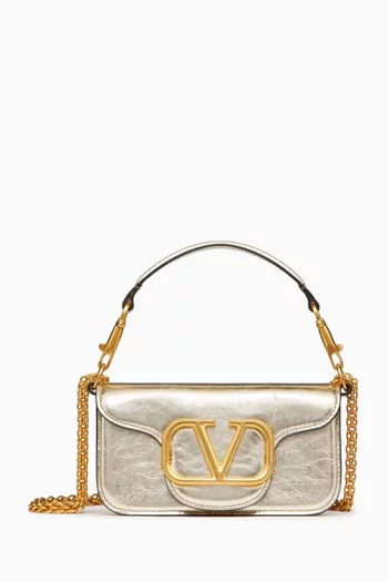 Small Locò Shoulder Bag in Metallic Calfskin