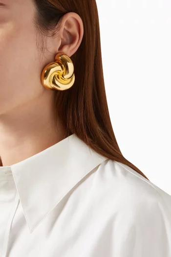 Oversized Knot Earrings in Brass