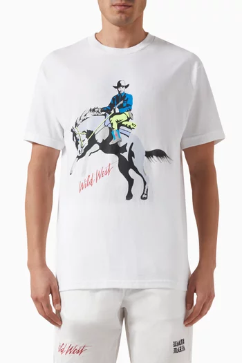 Printed Crewneck T-shirt in Cotton