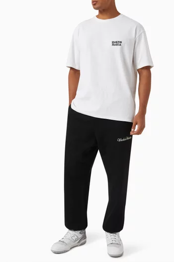 Washed Logo Embroidered T-shirt in Cotton