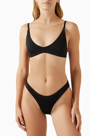 Scoop-neck Bikini Top in Stretch Nylon