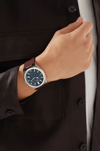 Prodigy Chronograph Leather Watch, 44mm