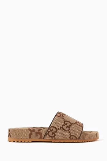 Maxi GG Slide Sandals in Canvas