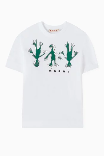 Frog-print T-shirt in Cotton